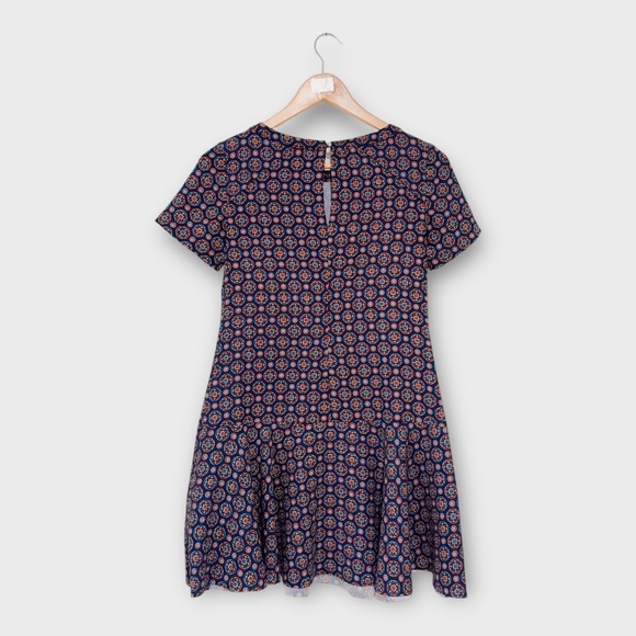 Banana Republic Multicolor Printed Short Sleeve Flounce Mini Dress Size 00P - Picture 3 of 5